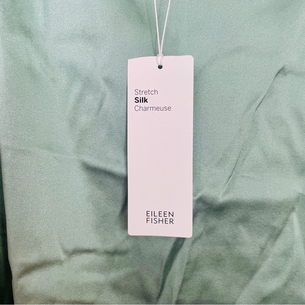 NWT Eileen Fisher Stretch Silk Charmeuse Camisole Camo Large - Picture 2 of 7